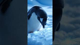 ASMR Frostlight Taps — Baby Penguin on the Ice Crystal Keyboard #ASMR #shorts #oddlysatisfying