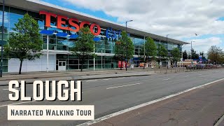 SLOUGH | 4K Narrated Walking Tour | Let&#39;s Walk 2023