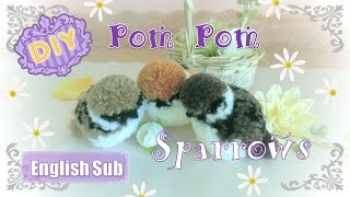 ダイソーのポンポンメーカーで作る☆動物ポンポンすずめ編  How to make Pom Pom Sparrows