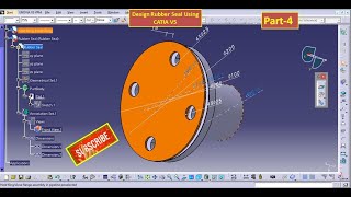 Design Rubber Seal Using Sketcher, Part Design, Generative shape Design, Tolerancing & Annotation.