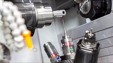 Tool/workpiece measurement in a sliding head lathe | Werkzeug-/Werkstückmessung in Langdrehmaschine