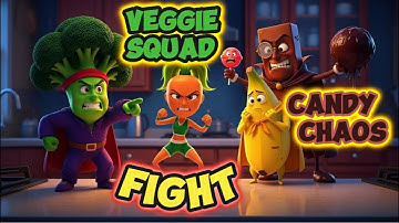 VEGGIE HEROES vs. CANDY VILLAINS! 🍎🍫 The Ultimate Healthy Food Fight!