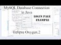 MySQL Database connection in Java using Eclipse || Login page Example || English