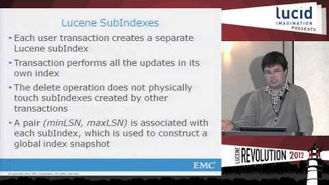 Integrating Lucene search engine into transactional XML database, Petr Pleshachkov, EMC