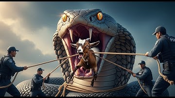 Heroic Guardians Rescue Team Battles Giant Snake to Save Helpless Baby Goat 🐍🐐