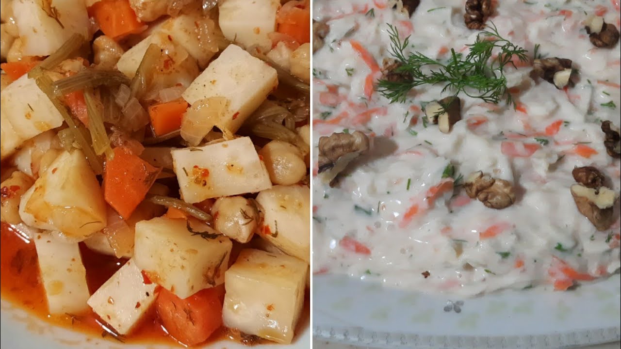 KEREVİZ İLE 2 PRATİK YEMEK/ YOĞURTLU KEREVİZ SALATASI/ ZEYTİNYAĞLI KEREVİZ YEMEĞİ