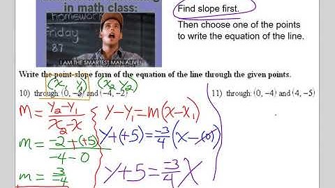 Int Alg 2 3.5 Writing Eqs of Lines Day 2 Point Slope Form, Parts 1 and 2 Video PLM 3