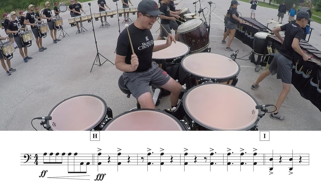 2018 Boston Crusaders Timpani - LEARN THE MUSIC to "Marimba Spiritual"