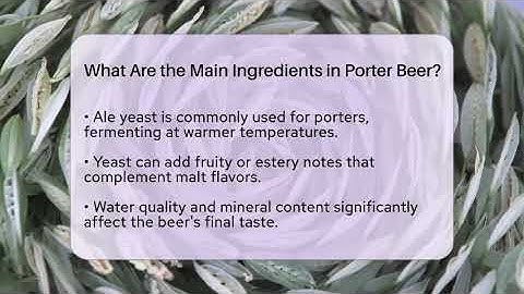 What Are the Main Ingredients in Porter Beer? | The Pint Guy