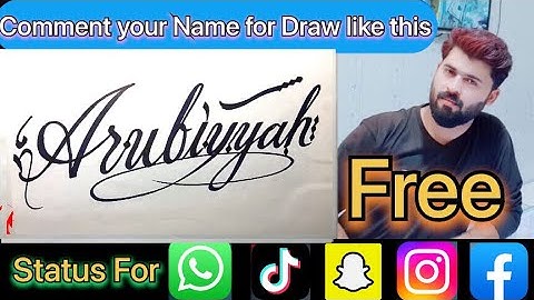 Arubiyyah Name Signature Calligraphy Status | How to Cursive write with cut Marker #arubiyyah