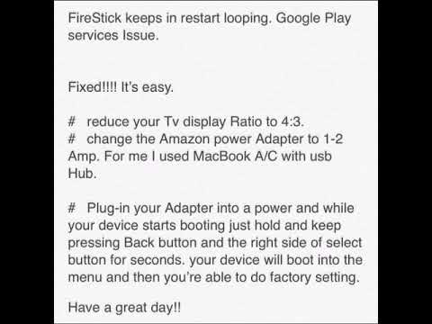 Fire Stick 4K Stuck on logo and Keeps restart looping . Solved!!!!
