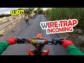 Dirt Biker Avoids Neck Wire Trap - A Case For Police Chase #4