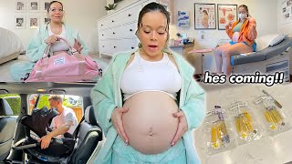 NEST WITH ME!! packing my hospital bag, newborn prep + waiting for LABOR!! *IT'S TIME*