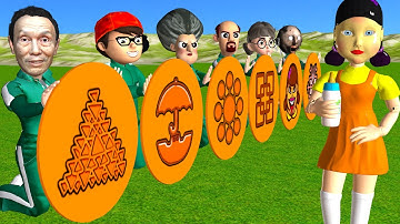 Scary Teacher 3D vs Squid Game Hide in Dalgona Candy Level Max and Wall Shapes Challenge Who