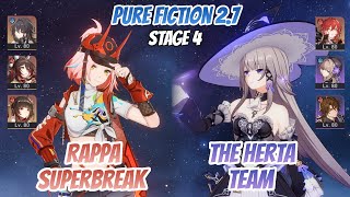Rappa SuperBreak & The Herta x Himeko Pure Fiction Stage 4 (3 Stars) | Honkai Star Rail