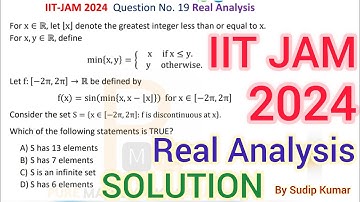 IIT JAM 2024 Real Analysis Solution | IIT JAM 2024 Mathematics Section A | Q.No 19 Solution