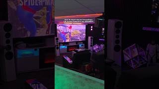 Don't let anyone stop you! 100" Gaming Projector in our BASEMENT! ☀️🎮 #gamingvideos #gaming #PS5