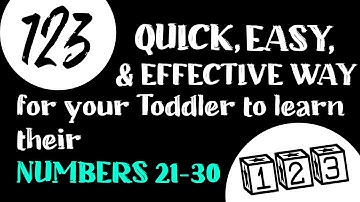 New effective learning flash cards exercise for toddlers & Kids | NUMBERS 21-30 (READ DESCRIPTION)