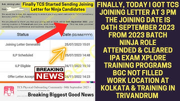 BREAKING GOOD NEWS, FINALLY, TCS STARTED SENDING JOINING LETTER FOR NINJA CANDIDATES FROM 2023 BATCH