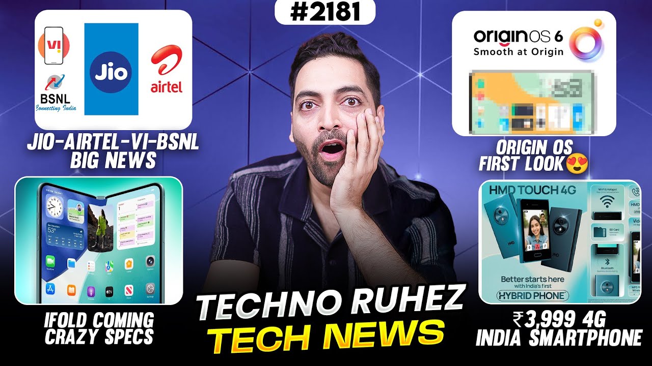 Jio-Airtel-Vi-BSNL Big News😍,Origin OS 6 First Look😱,4G Smartphone at ₹3,999,iQOO 15 Launch Date