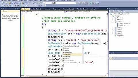 Ado.net mode connecté  remplissage des combobox