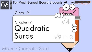 Quadratic Surds Class 10 wbbse in Hindi | Chapter 9 | Part 6 |  Phone pe STUDY | English Medium