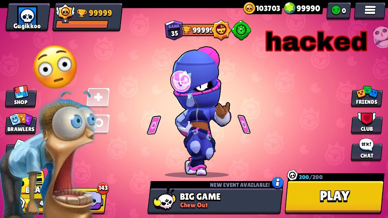 Playing Hacked Brawl Stars Omg Gugikkoo Youtube