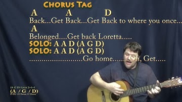 Get Back (The Beatles) Guitar Cover Lesson with Chords/Lyrics