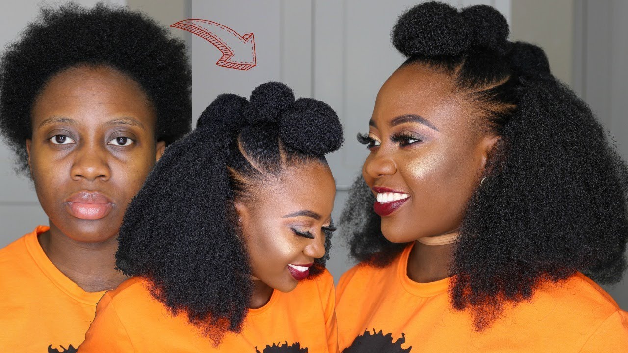No Cornrows Easy Protective Style Faux Hawk With Afro Crochet On 4c Natural Hair H Natural Hair Styles 4c Natural Hair Natural African American Hairstyles