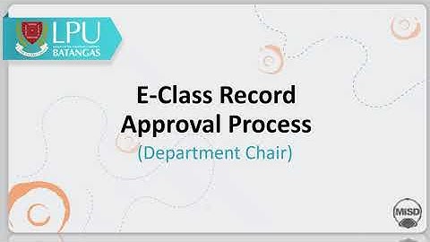 Employee Portal - E-Class Record Approval Process (Department Chair)