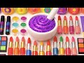 Satisfying Video DIY How To Make Rainbow Wiggly Slime Mixing Makeup Eyeshadow Toys &amp; Candy Glitters