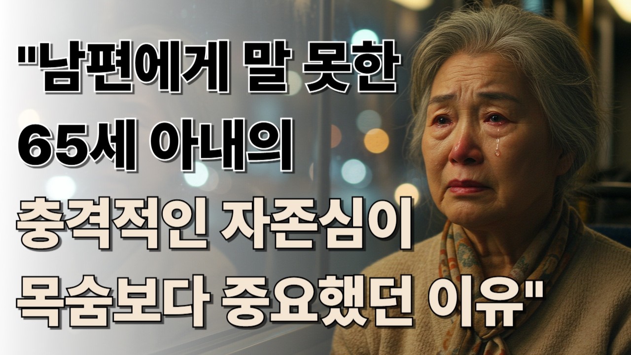 남편에게 말 못한 65세 아내의 충격적인 자존심이 목숨보다 중요했던 이유