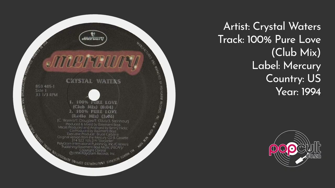 Crystal Waters - 100% Pure Love (Club Mix) - YouTube