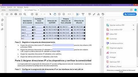 Packet Tracer: Diseño e implementación de un esquema de direccionamiento VLSM