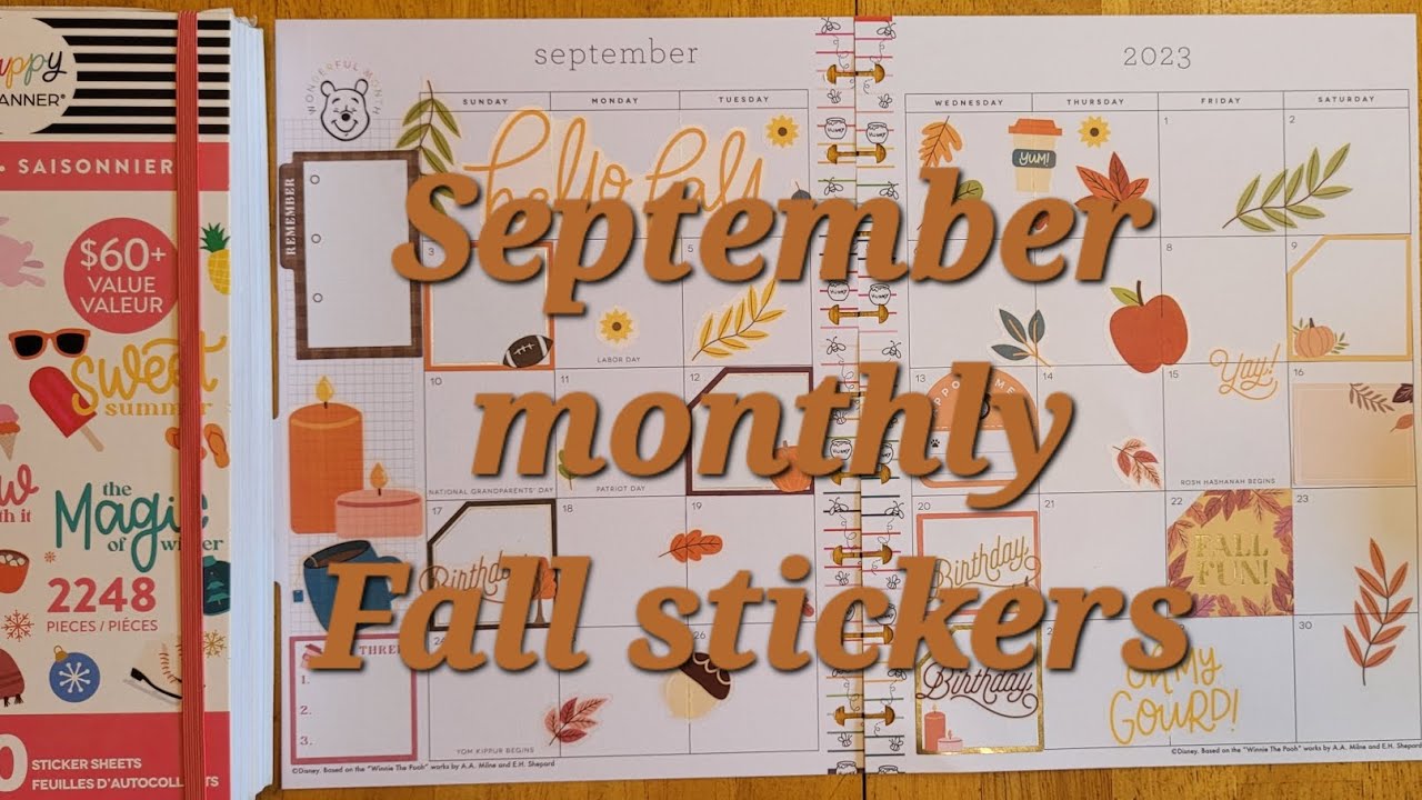 September Layouts Plan with me : September monthly layout. Fall stickers. #happyplanner # ...