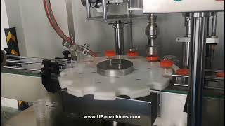 Automatic plastic bottle cone shape bottle rotary capping machine with cap feeding system