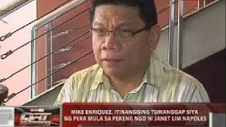 Mike Enriquez, itinangging tumanggap siya ng pera mula sa pekeng NGO ni Napoles