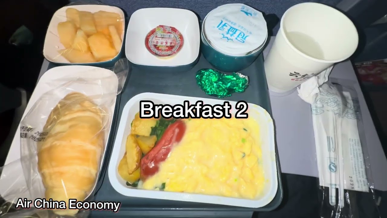 Air China Economy - Food and Airplane Review CA970 CA1389 CA1364 CA975 #breakfast #dinner #lunch