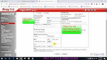 Hướng dẫn cấu hình modem draytek 2912 thay thế modem nhà mạng