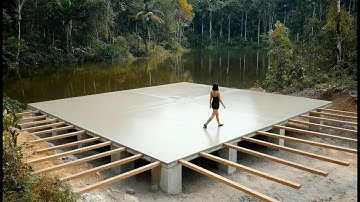 Talented Woman Builds Modern Lake House with Bridge From Scratch | @freefootsteps877