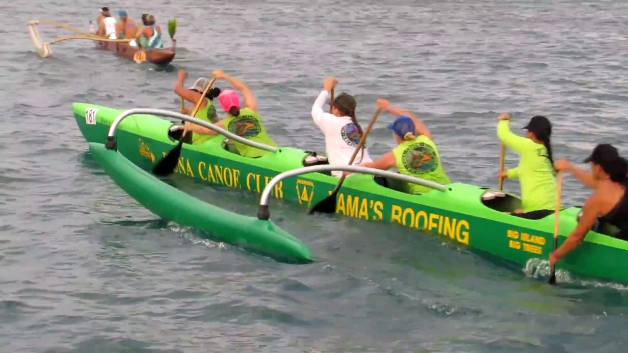 2015 Queen Liliuokalani Canoe Race Kailua Kona Ceremony crews launching