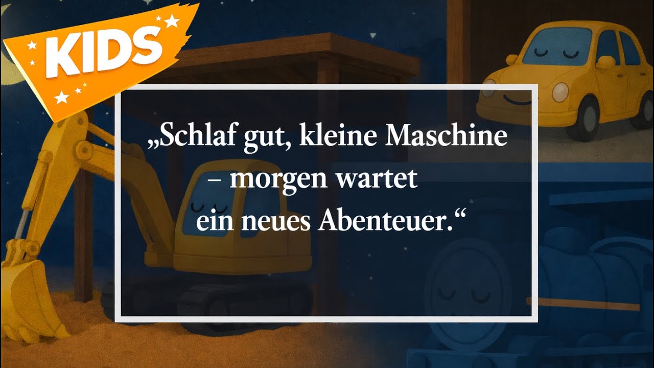 Schlaf kleines Fahrzeug (Official Lyrics Video) | Gute Nacht: Bagger, Auto und Zug