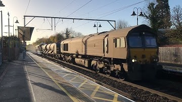 DRS Class 66’s 66428 and 66108 Pass Ingatestone with an RHTT train