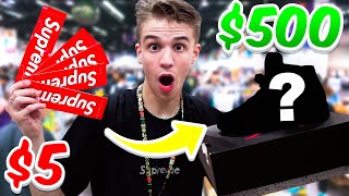 Trading a $5 Sticker to $500 Sneakers CHALLENGE!