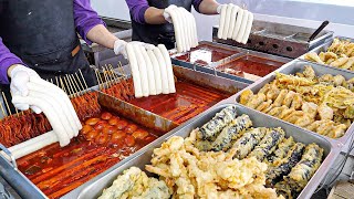 한국 최애 길거리 음식! 떡볶이, 튀김, 김밥, 순대, 어묵, 호떡 분식 맛집 BEST7 \/ spicy rice cake Tteokbokki \/ Korean Street Food