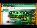 📅 Excel DATEDIF Function | Date Difference Seconds Me 😱#ExcelTrick #DATEDIFFunction #excel
