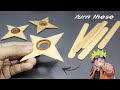 SIMPLE DIY - Making my own Ninja Star Shuriken using (12 Pieces) Popsicle Sticks WITHOUT POWERTOOLS