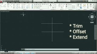 AUTOCAD- MODIFY PANEL ( TRIM, OFFSET & EXTEND COMMAND EXPLAINED IN HINDI)