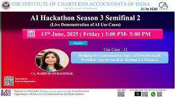AI Hackathon S3 SF2: UC 11 –AI audit workflow app for small CA firms – by CA. Madhuri Muralidhar