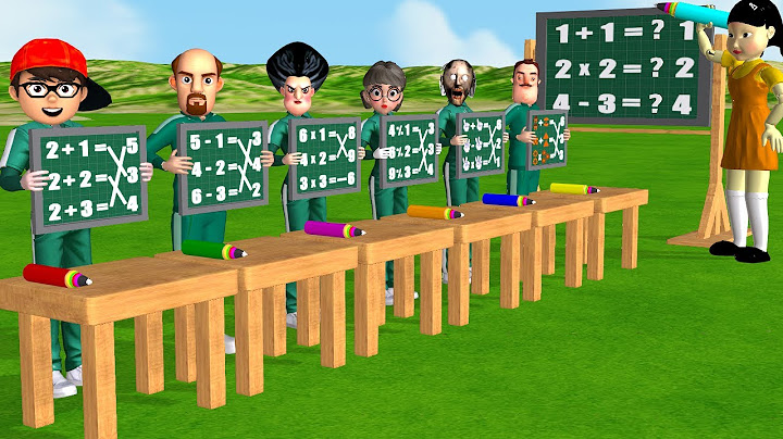 Scary Teacher 3D vs Squid Game Math Genius Calculations Choose The Correct Result 6 Times Challenge